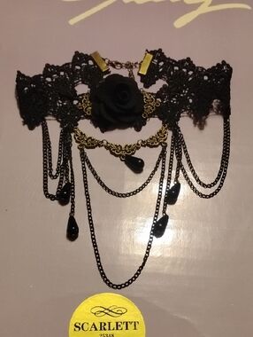 Black Rose Choker Necklace
